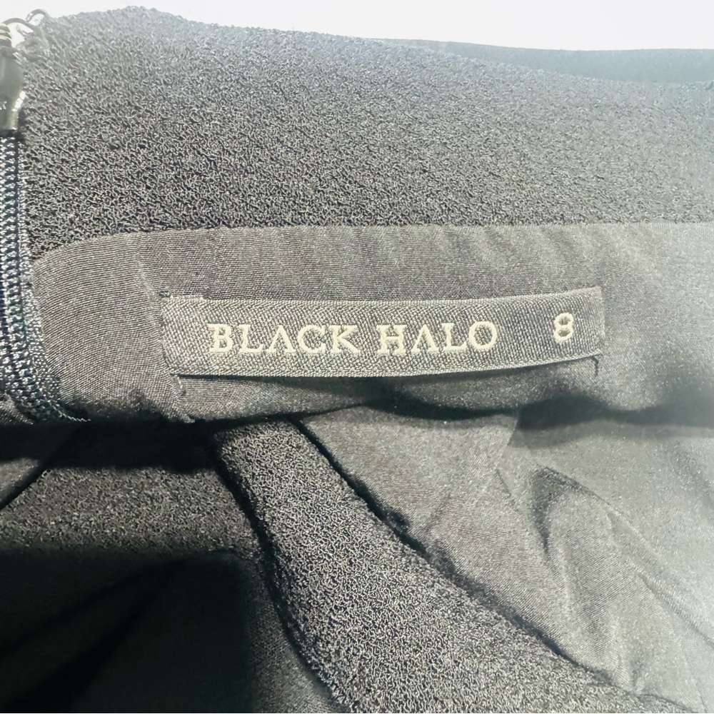 Black Halo Chantal Sleek Black Midi Dress Size 8 - Picture 11 of 16